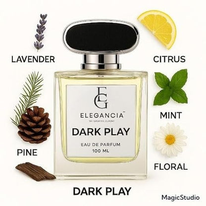 ELEGANCIA Dark Play Eau de Parfum for Men| Long Lasting Luxury Perfume 100ml  Premium Gift Perfume for Men