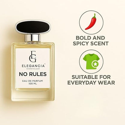 ELEGANCIA No Rules Men’s Eau de Parfum | Long Lasting Luxury Perfume 100ml | Premium Gift Perfume for Men