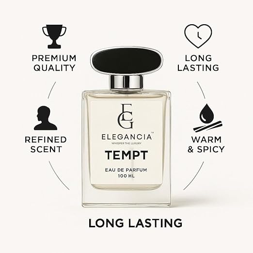 ELEGANCIA Tempt Eau de Parfum for Unisex | Premium Long Lasting Luxury Perfume 100ml | Signature Masculine Fragrance