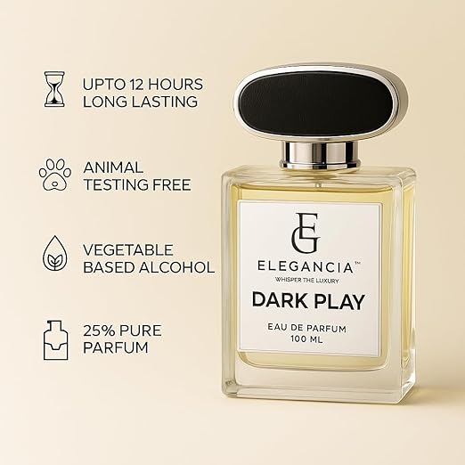 ELEGANCIA Dark Play Eau de Parfum for Men| Long Lasting Luxury Perfume 100ml  Premium Gift Perfume for Men