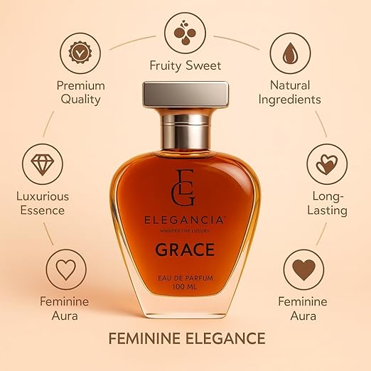ELEGANCIA Grace Perfume | Long Lasting Luxury Eau de Parfum for Women 100ml | Premium Gift Perfume