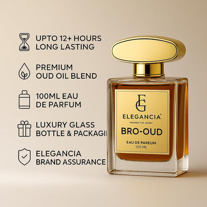 ELEGANCIA Bro Oud Eau de Parfum for Unisex | Long Lasting Luxury Perfume 100ml | Premium Gift Perfume