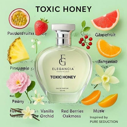 ELEGANCIA Toxic Honey Eau de Parfum | Premium Women’s Perfume 100ml | Luxury Gift Perfume