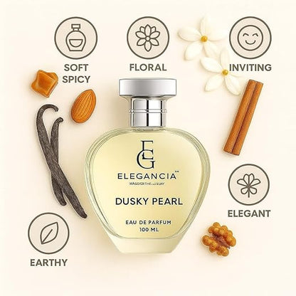 ELEGANCIA Dusky Pearl Eau de Parfum for Women | Premium Long Lasting Luxury Perfume 100ml | Gift Perfume