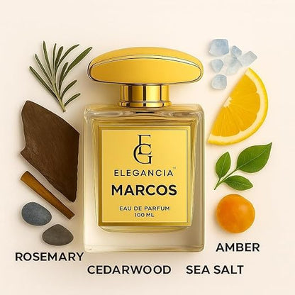 ELEGANCIA Marcos Eau de Parfum | Long Lasting Luxury Unisex Perfume 100ml | Premium Gift Perfume