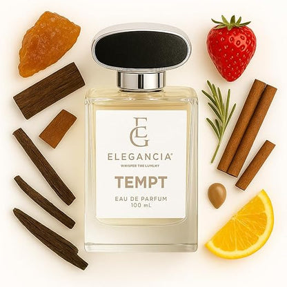ELEGANCIA Tempt Eau de Parfum for Unisex | Premium Long Lasting Luxury Perfume 100ml | Signature Masculine Fragrance