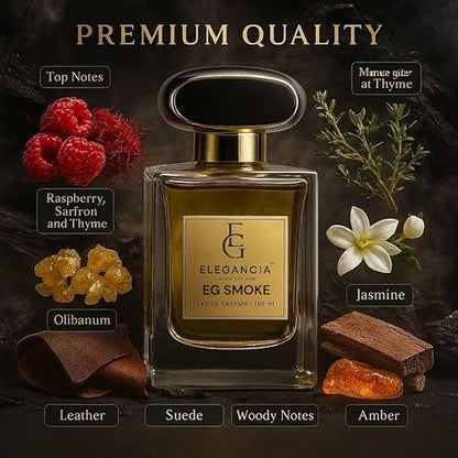ELEGANCIA Smoke Perfume | Premium Long Lasting Unisex Eau de Parfum 100ml | Luxury Gift Perfume