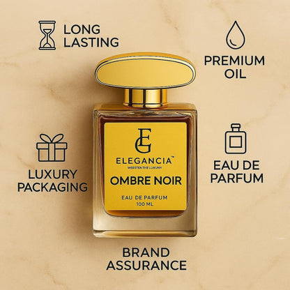 ELEGANCIA Ombre Noir Eau de Parfum | Premium Long Lasting Unisex Perfume 100ml | Luxury Gift Scent