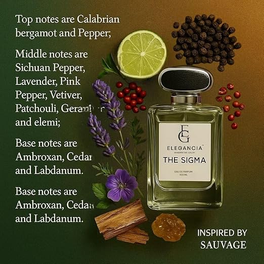 ELEGANCIA The Sigma Eau de Parfum | Modern Long Lasting Perfume for Men 100ml | Perfume Gift for Men