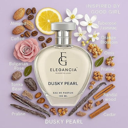 ELEGANCIA Dusky Pearl Eau de Parfum for Women | Premium Long Lasting Luxury Perfume 100ml | Gift Perfume