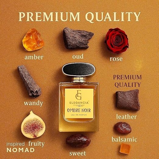 ELEGANCIA Ombre Noir Eau de Parfum | Premium Long Lasting Unisex Perfume 100ml | Luxury Gift Scent