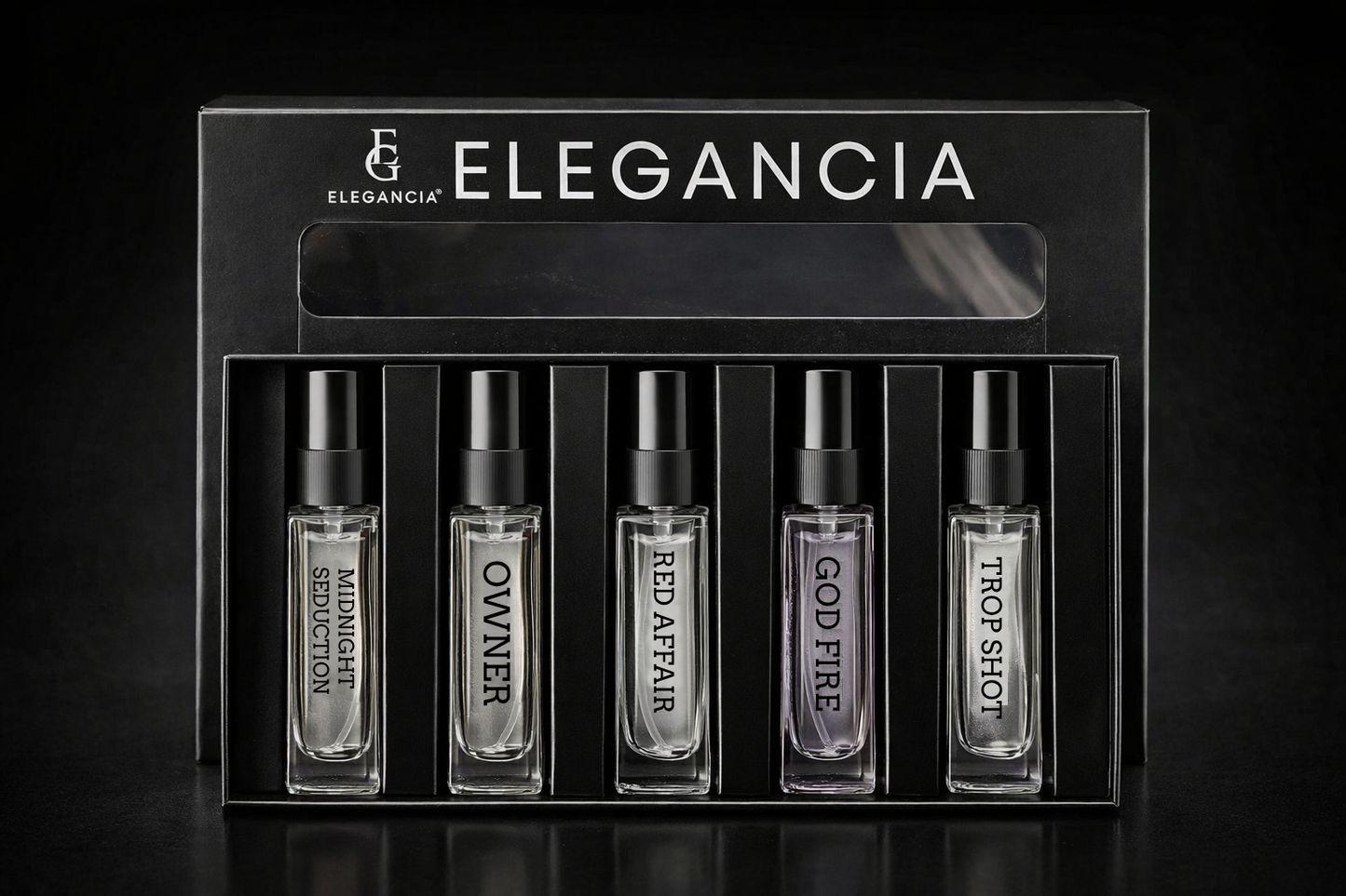 Elegancia Unisex Fragrance Trial Set | 5 Long-Lasting Perfumes | 8ml Each