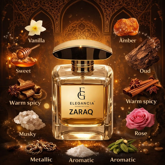 ELEGANCIA ZARAQ Eau de Parfum | Long Lasting Luxury Unisex Perfume 100ml | Luxury Gift Perfume
